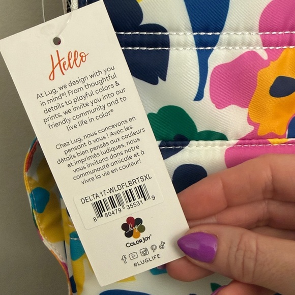 Lug Women's Colorful Floral Laptop Bag- w/ adjustable crossbody - Picture 2 of 5